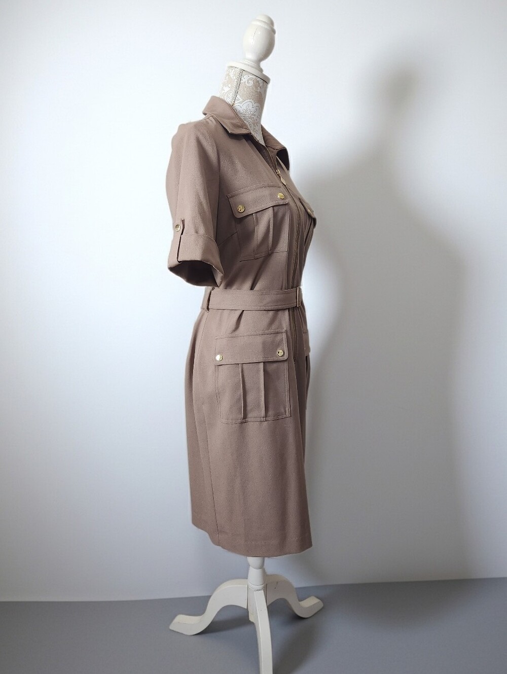 Calvin Klein Serengeti Safari Chocolate Brown Dress Size 10